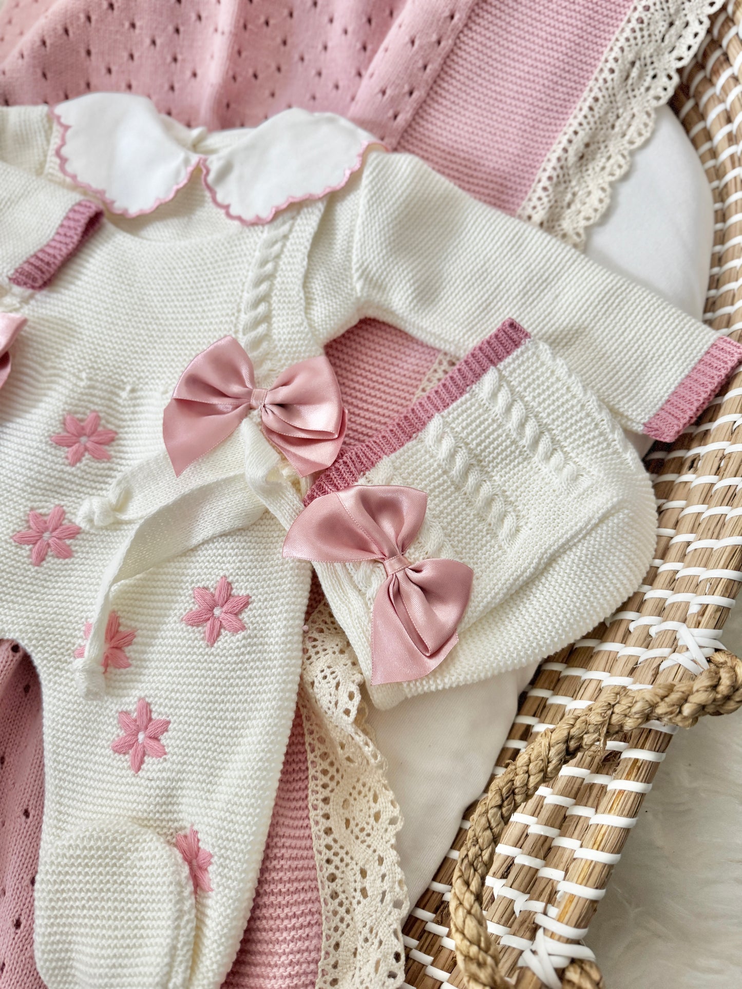 Flora Overall - White/ Dusty Pink