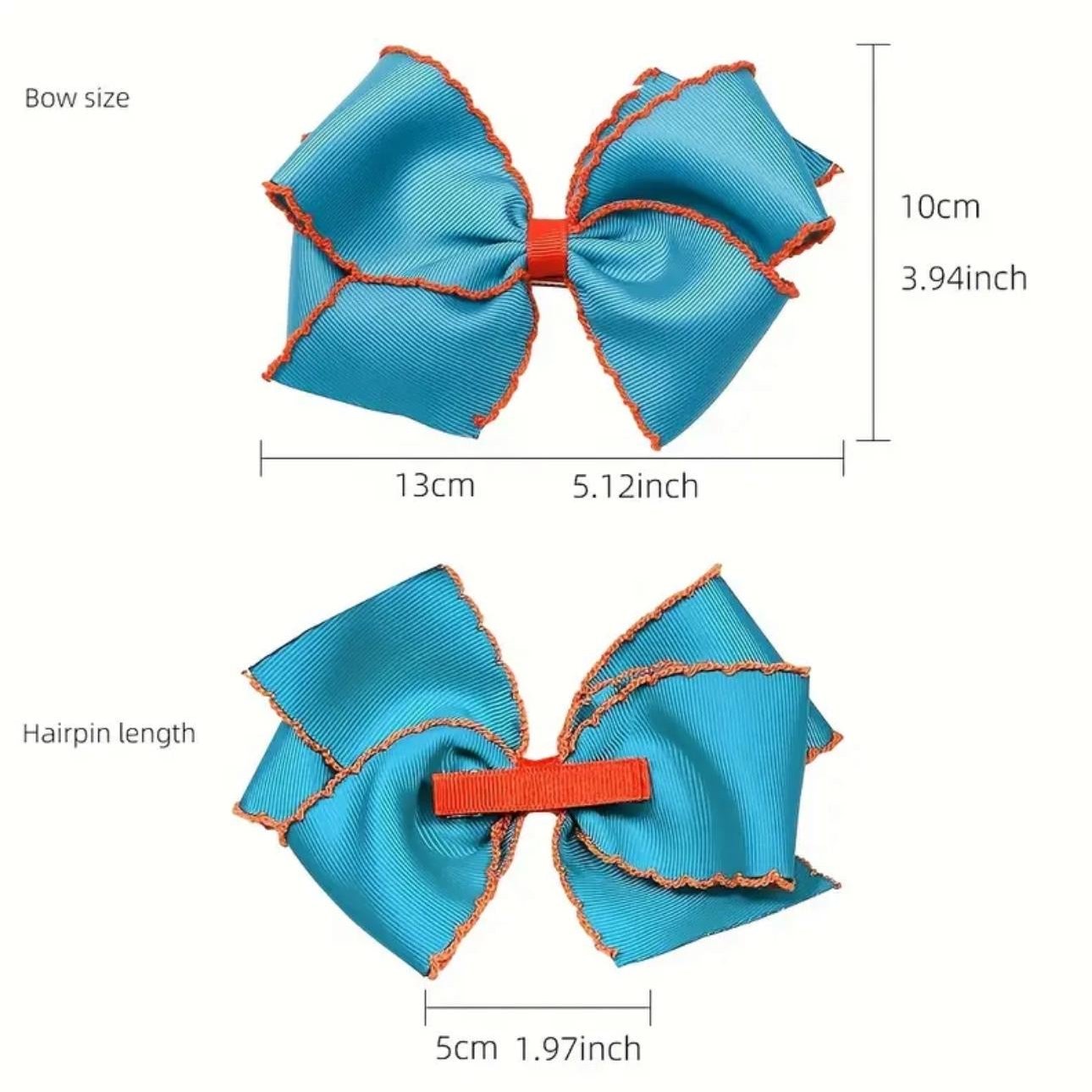 Alessia Bow Clip - Blue & Orange