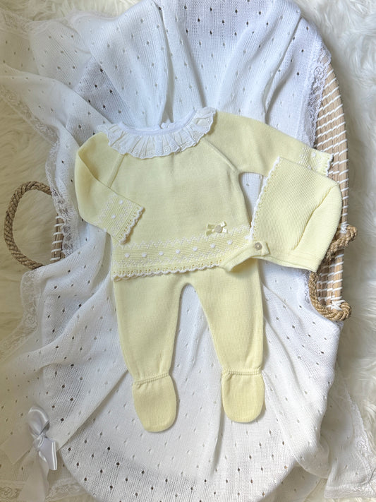 Hannah Knitted Set - Butter Yellow