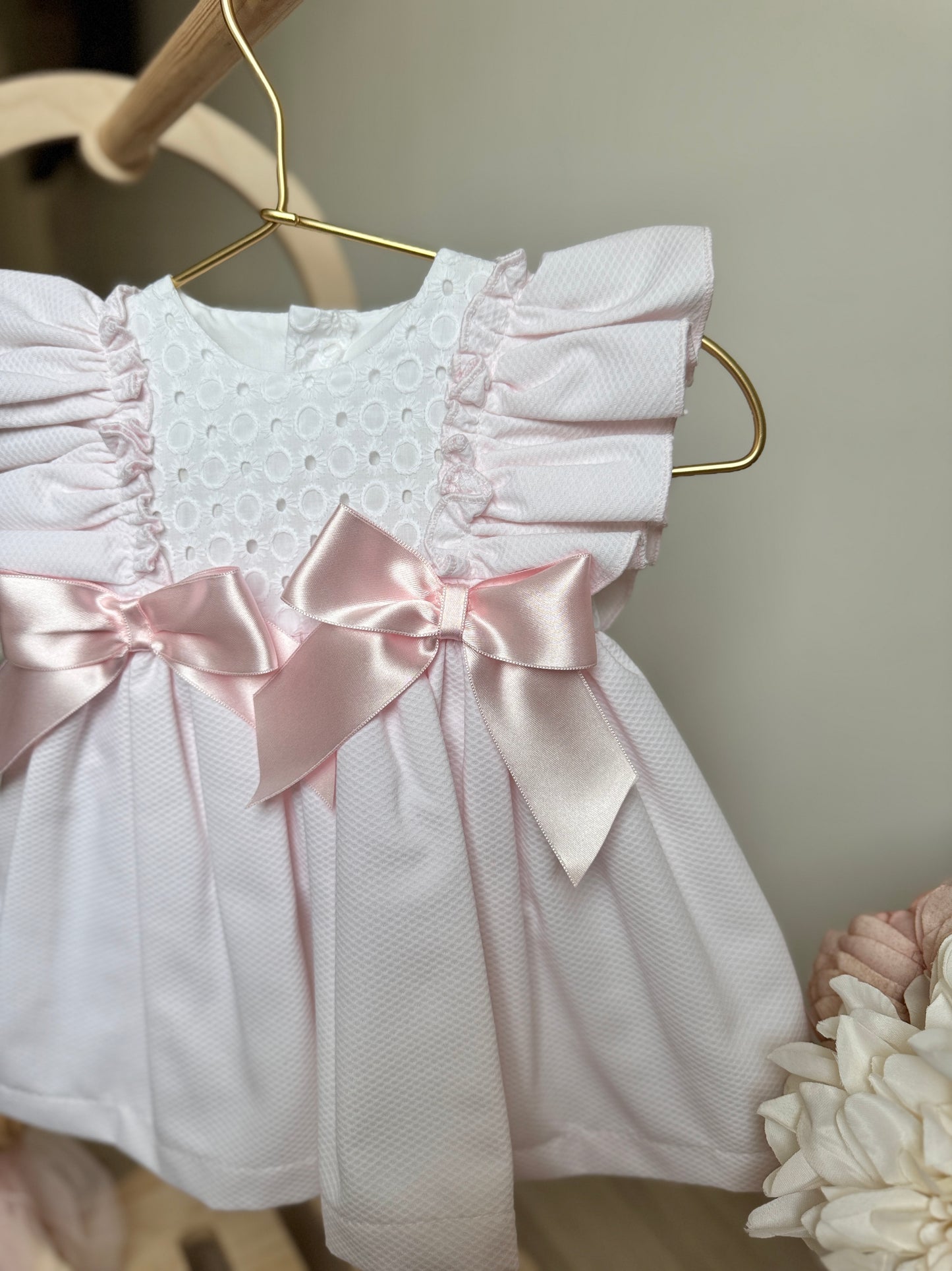 Margot Dress - Light Pink/White