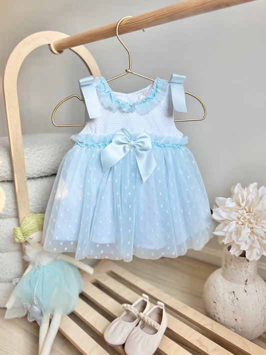 Alaia Tulle Dress - Blue and White