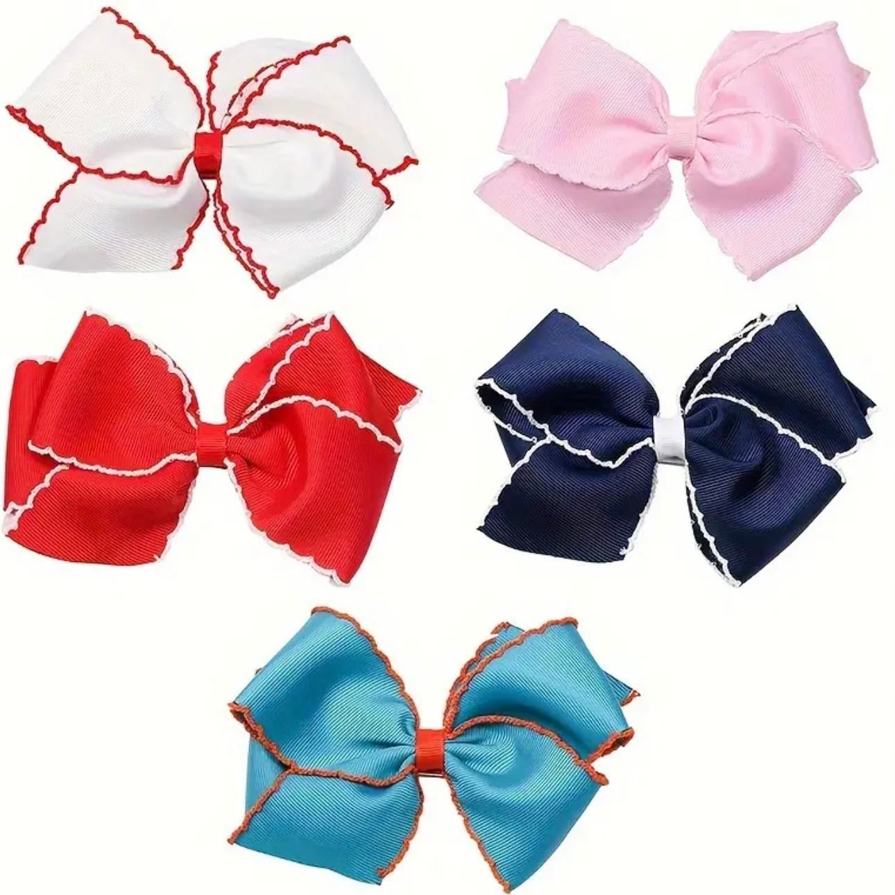Alessia Bow Clip - Blue & Orange