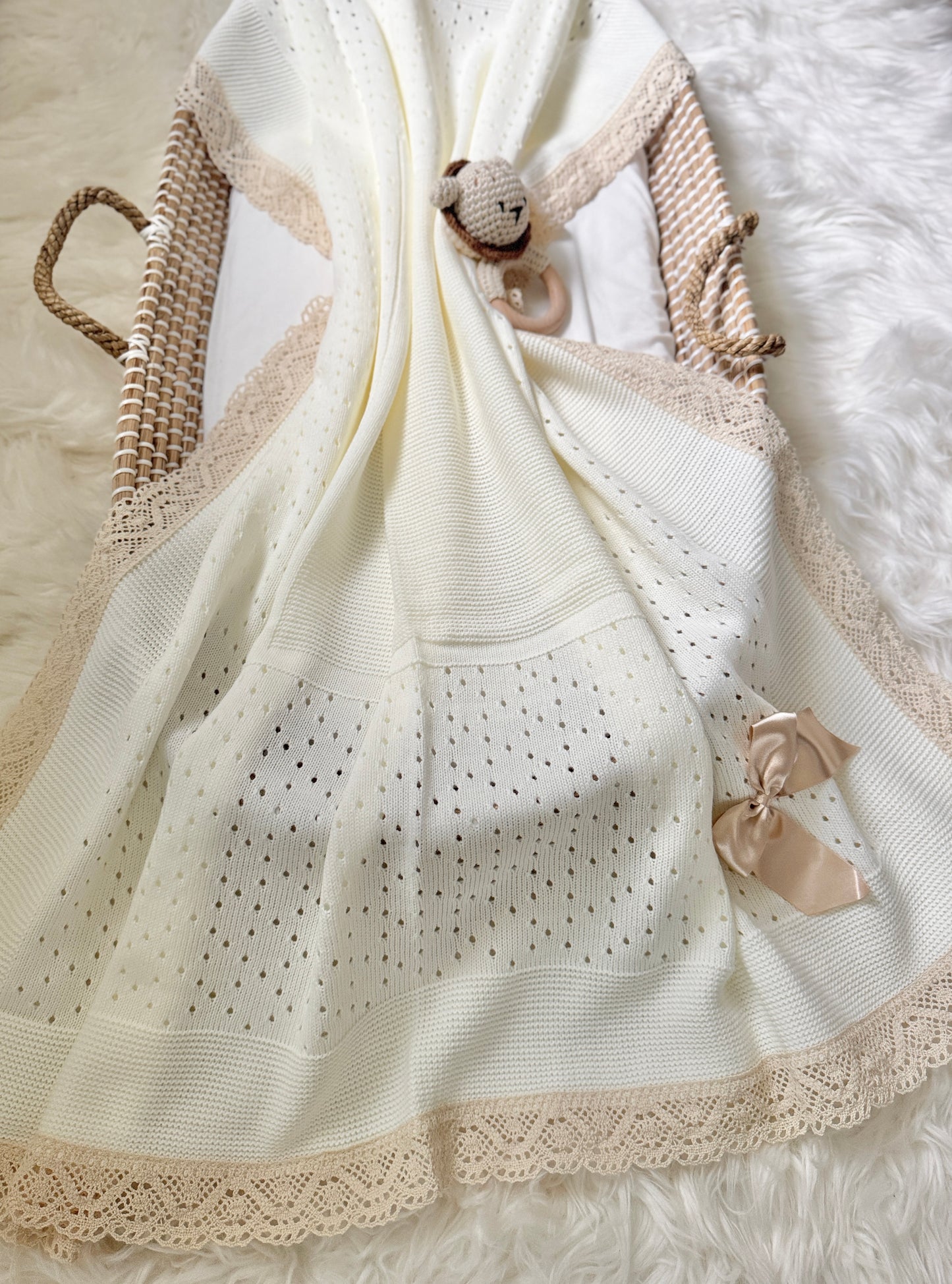 Thalia Blanket - Cream/ Champagne