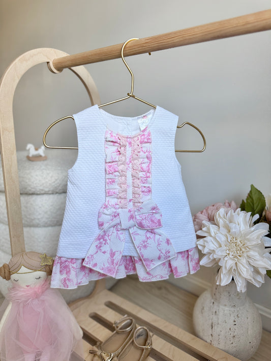 Florence Dress - Pink & White