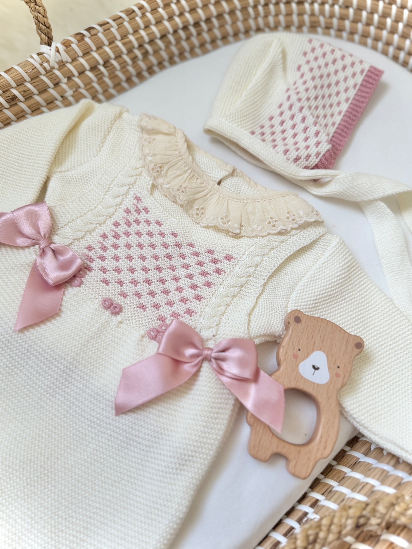 Avery Overall - Cream/Dusty Pink