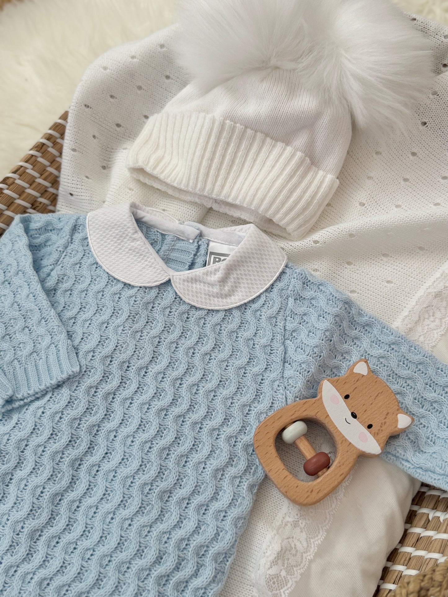 Hudson Knitted Overall - Blue