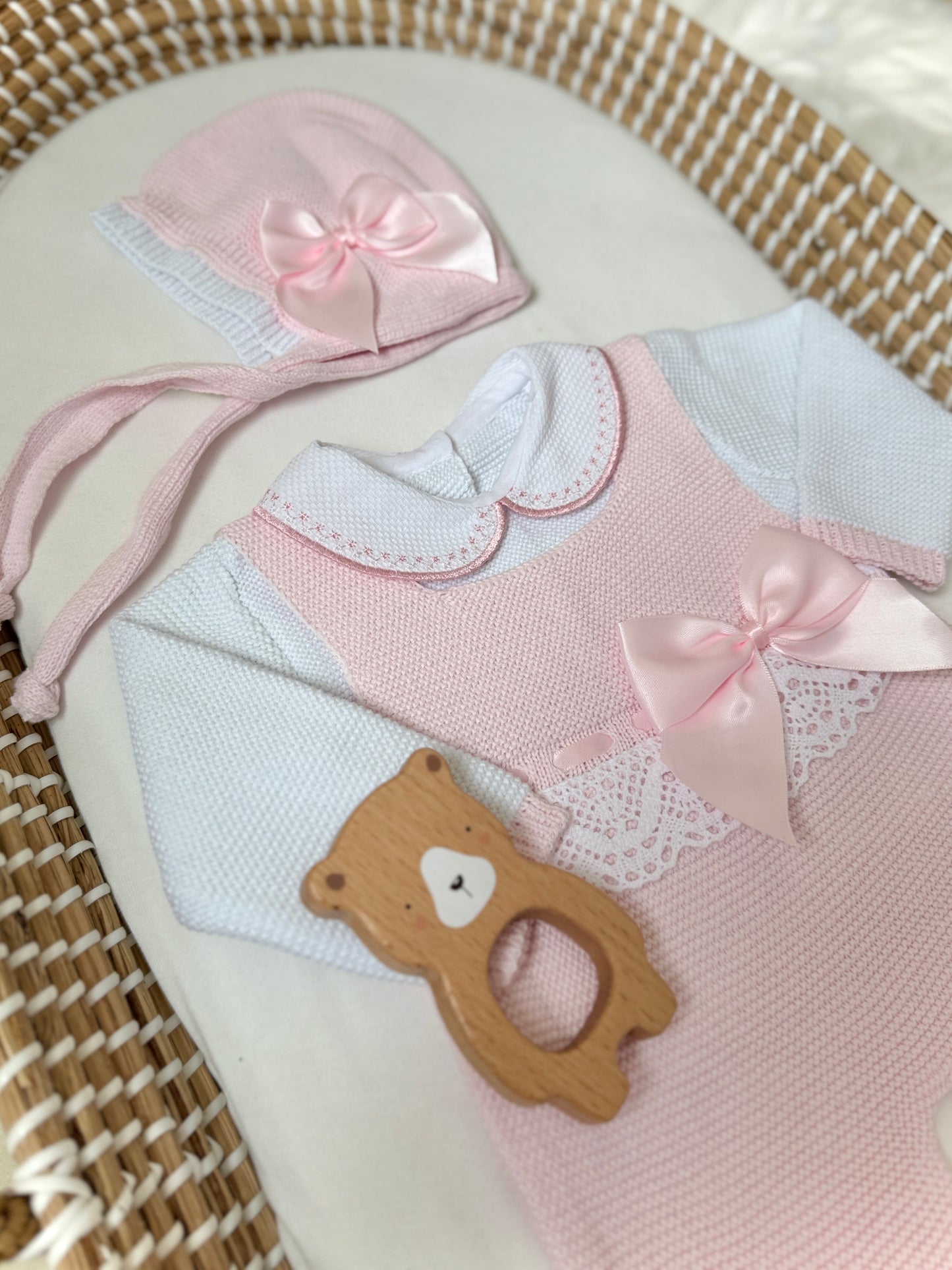 Lucy Overall - Light Pink/White