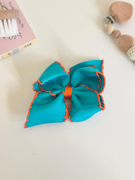 Alessia Bow Clip - Blue & Orange