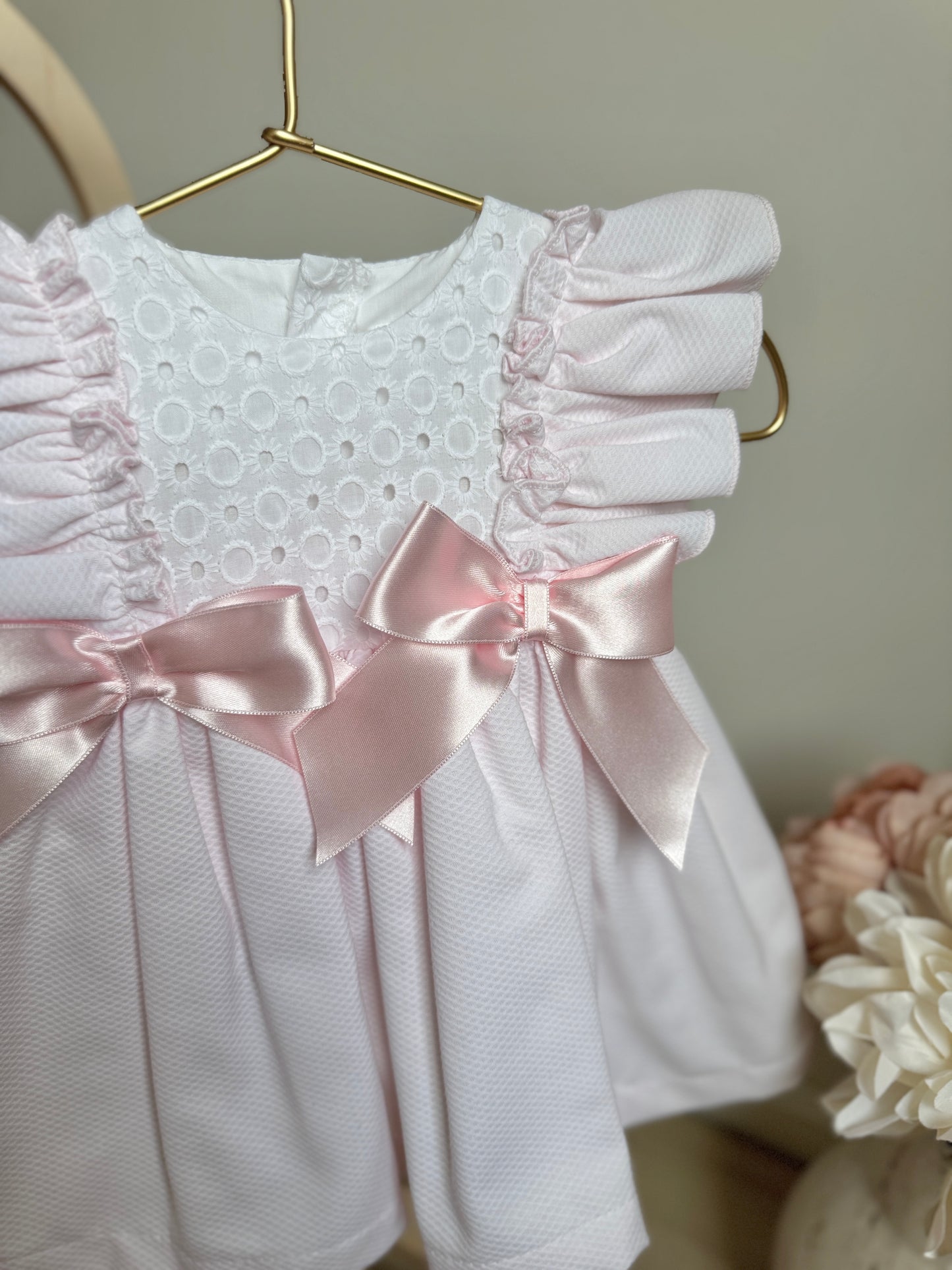 Margot Dress - Light Pink/White