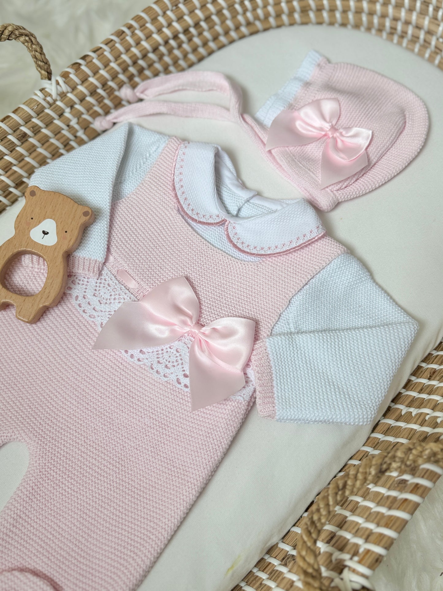 Lucy Overall - Light Pink/White