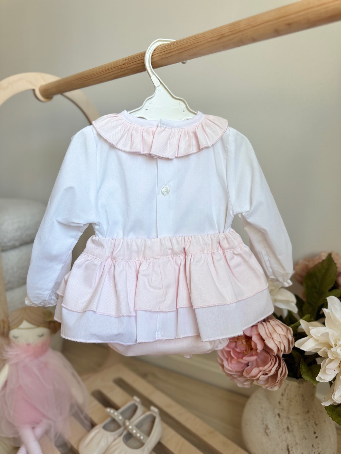 Juniper Skirt Set - White/ Light Pink