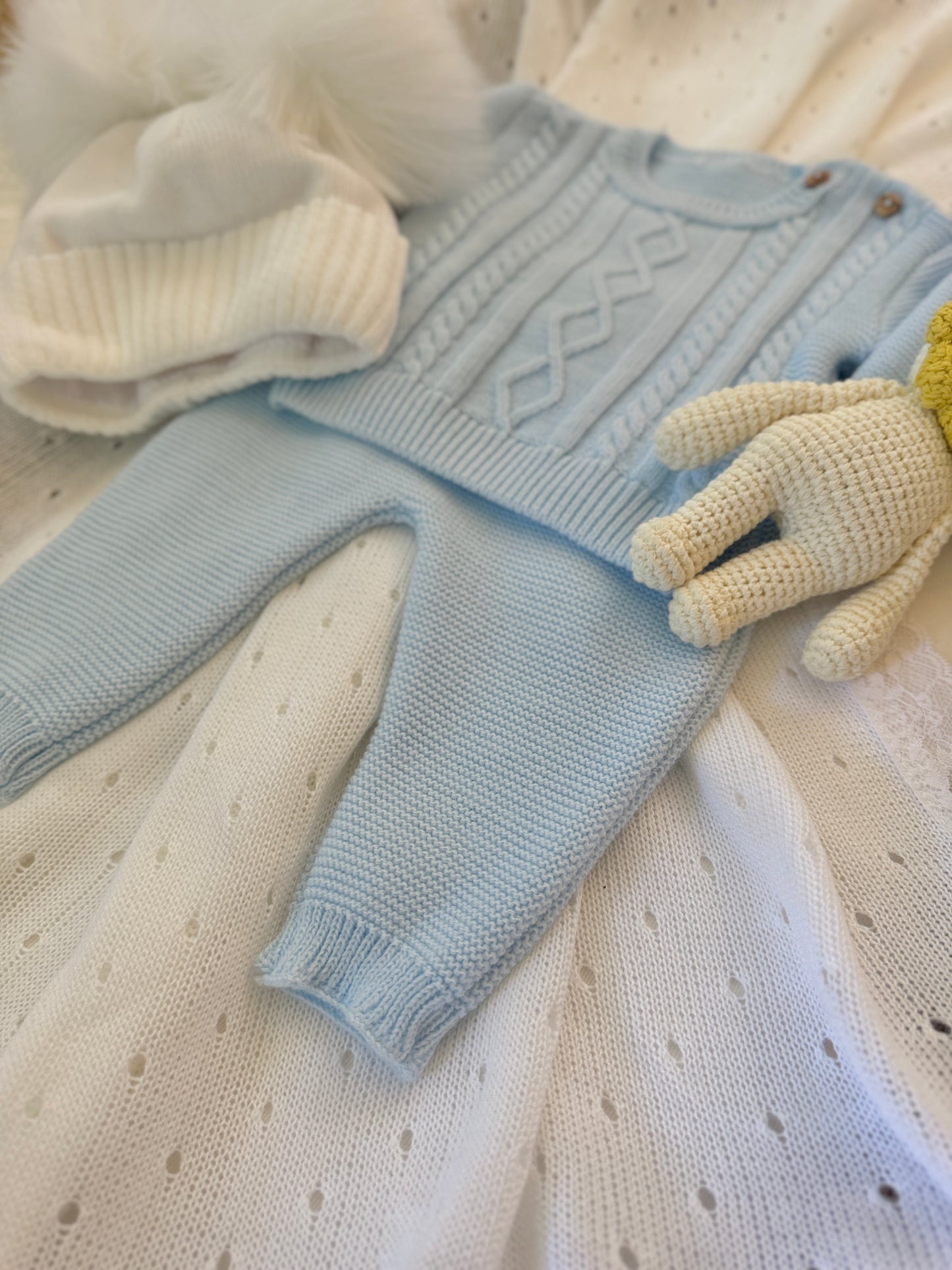 Fergus Knitted Set - Blue