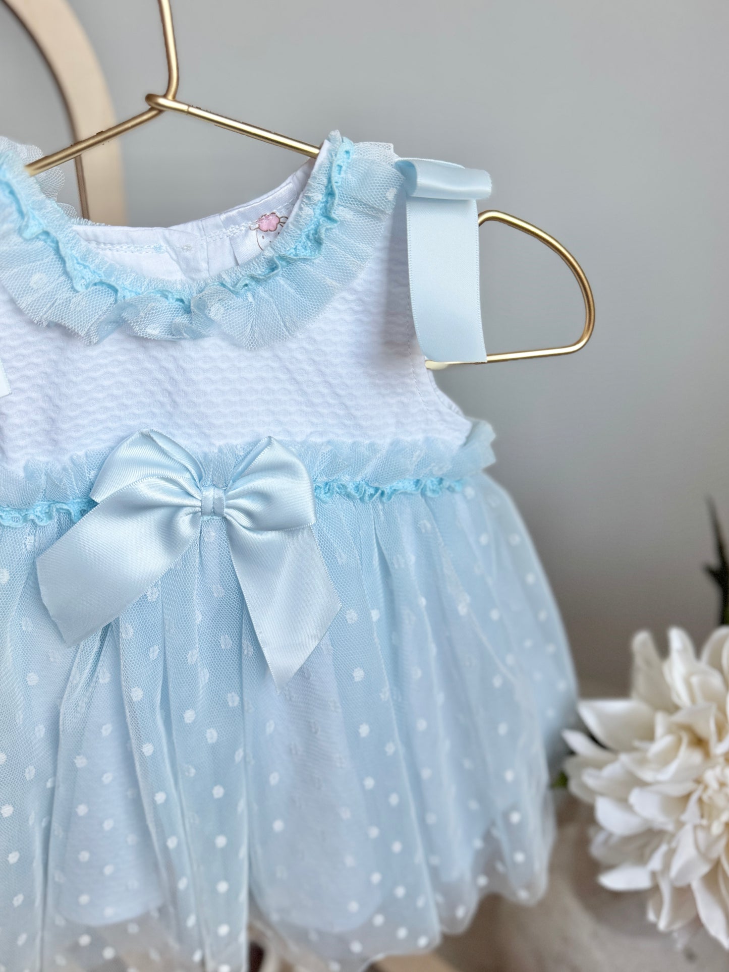 Alaia Tulle Dress - Blue and White