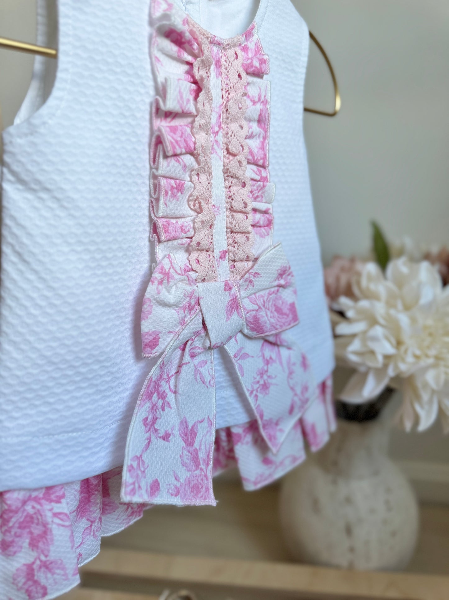 Florence Dress - Pink & White