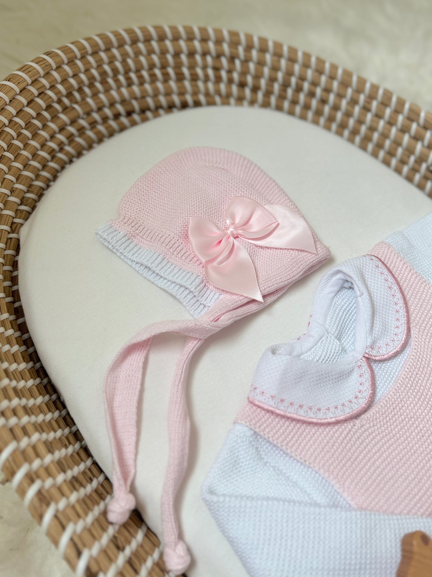 Lucy Overall - Light Pink/White