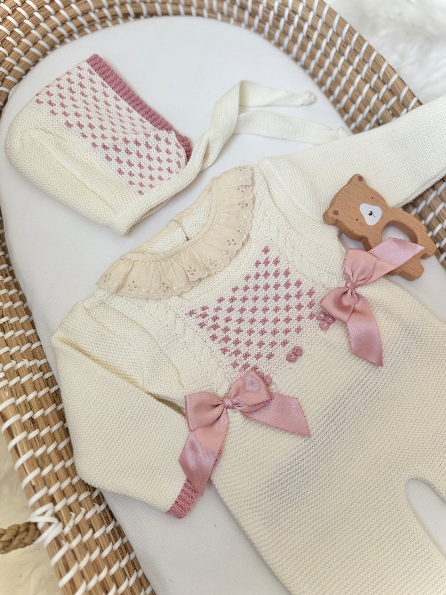 Avery Overall - Cream/Dusty Pink
