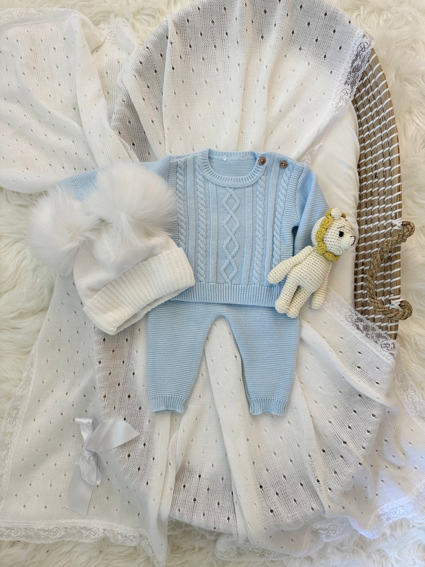 Fergus Knitted Set - Blue