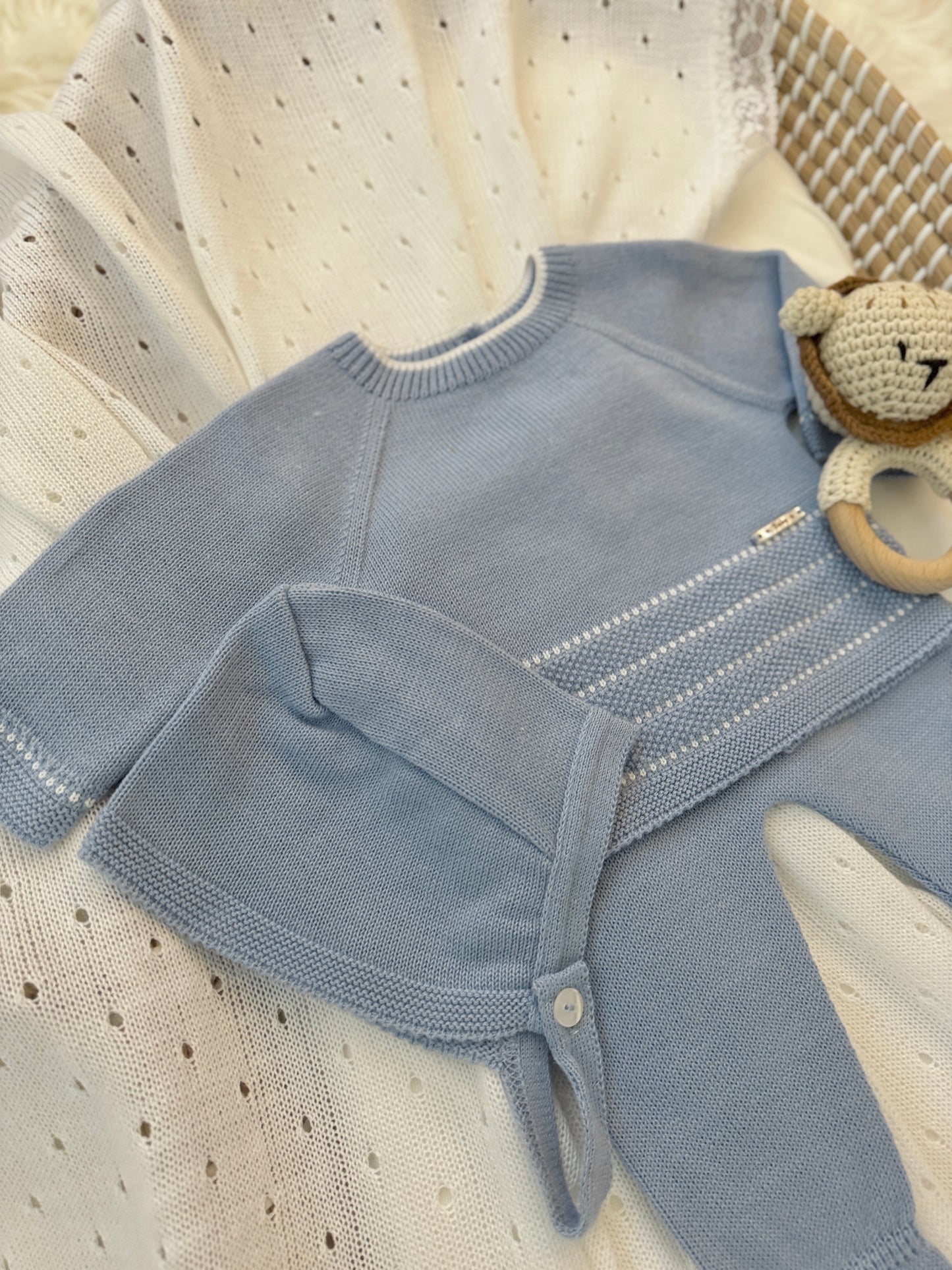 Conjunto de punto de dos piezas Claran - Azul