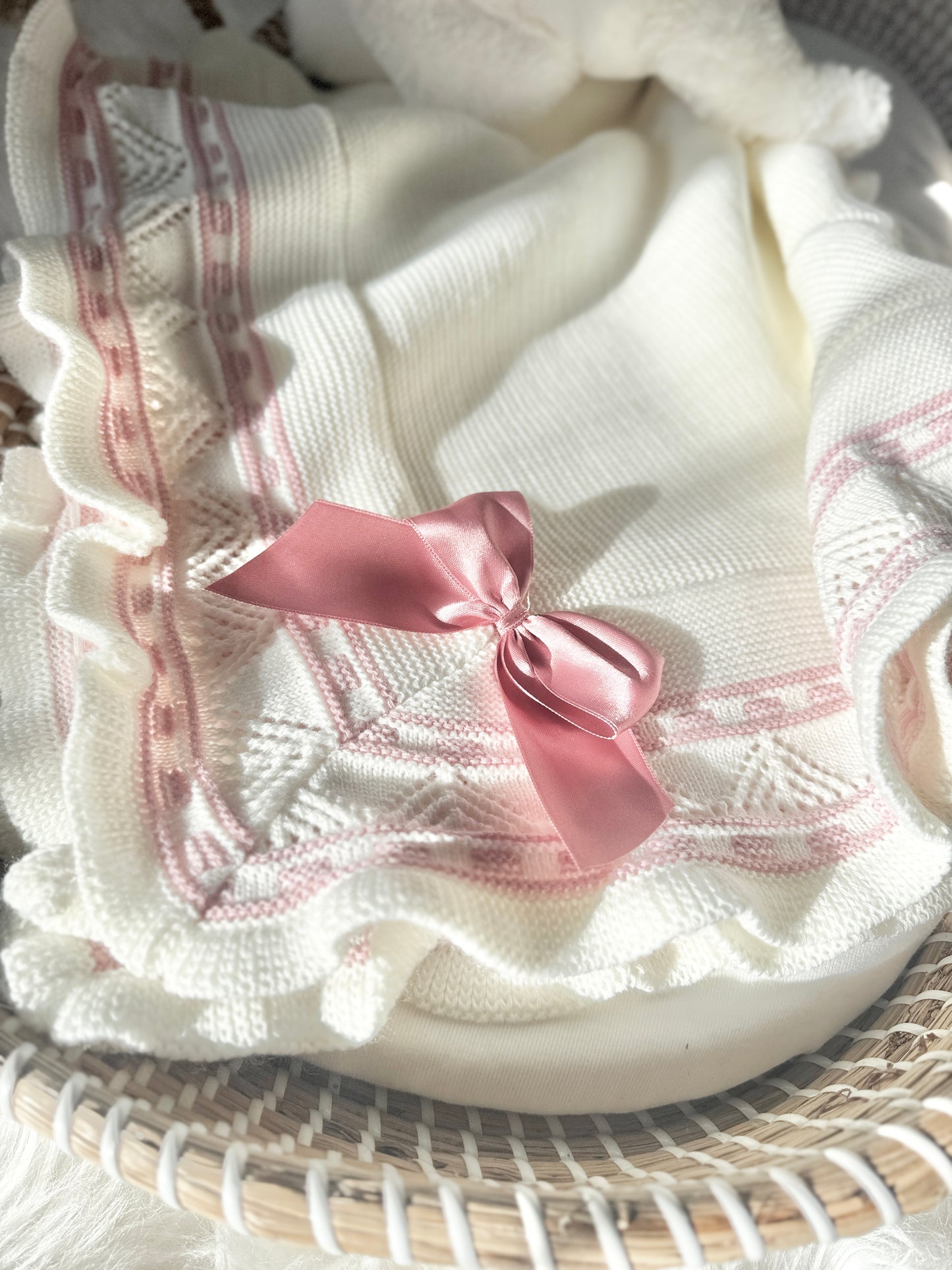 Manta Blaire - Crema/Rosa Polvoriento