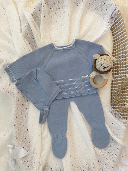 Claran Two Piece Knitted Set - Blue