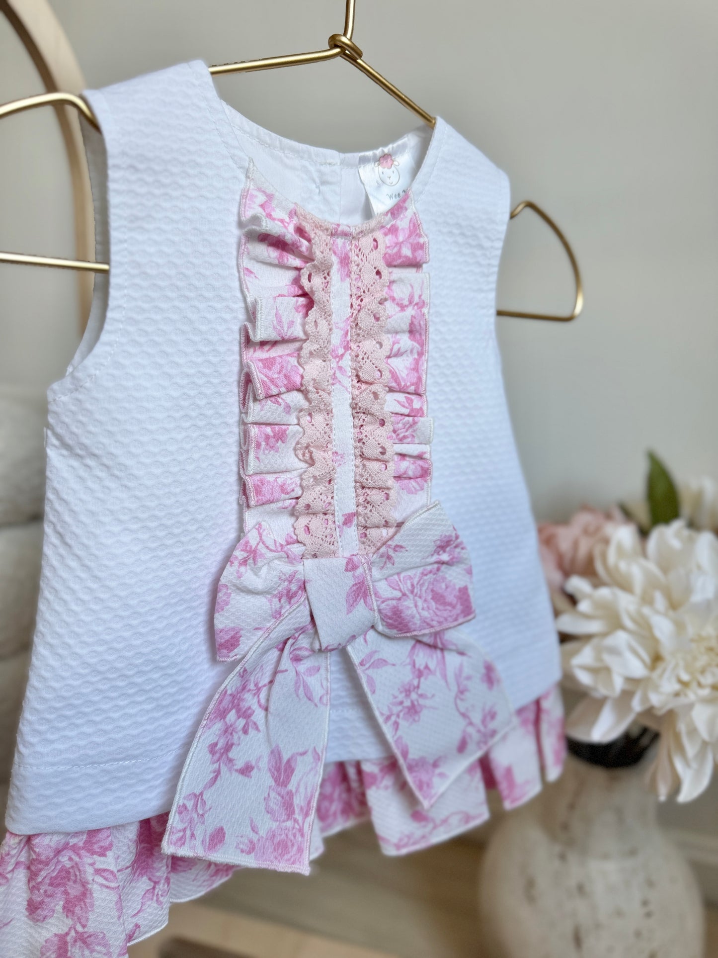 Florence Dress - Pink & White