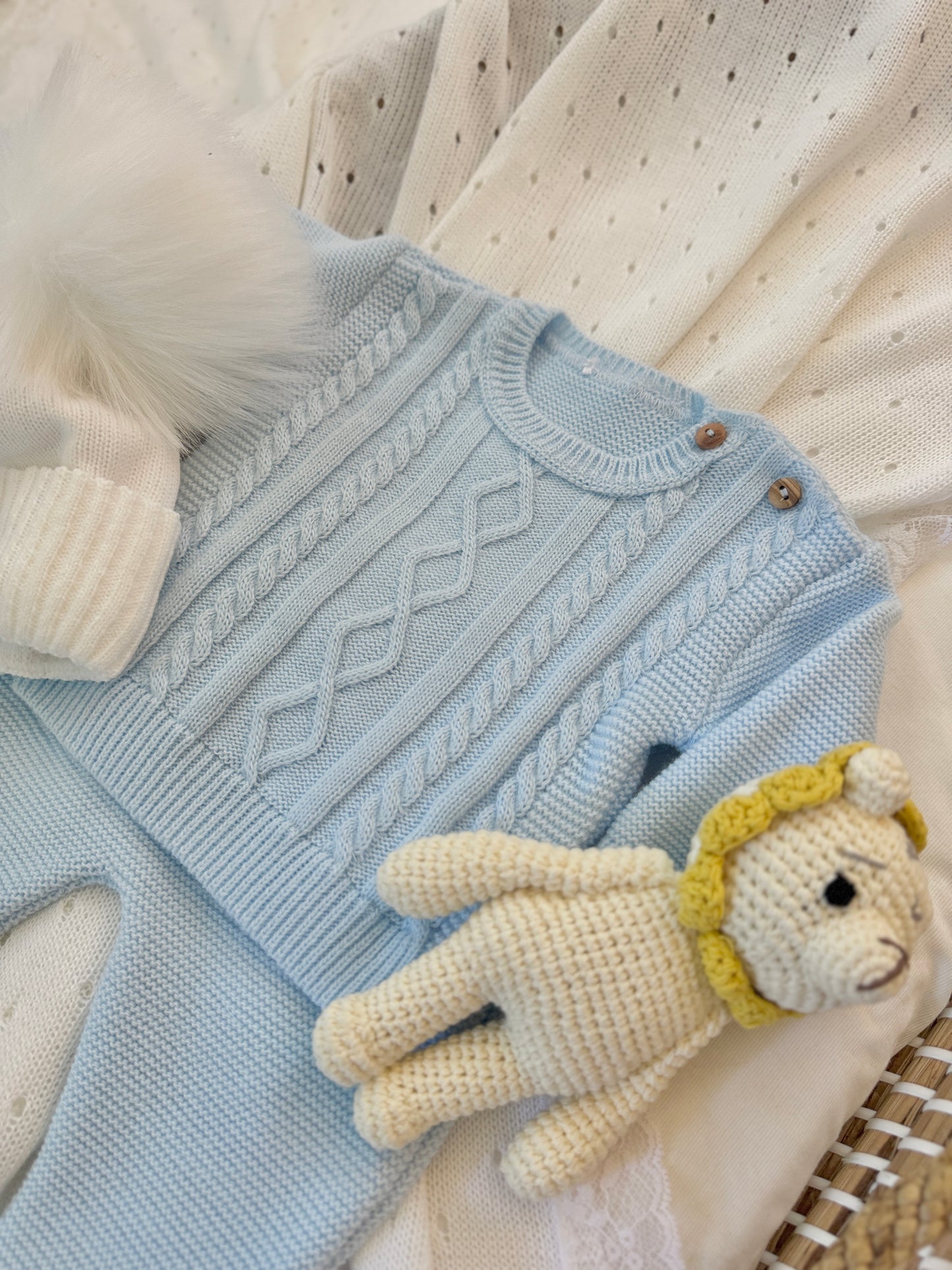 Fergus Knitted Set - Blue