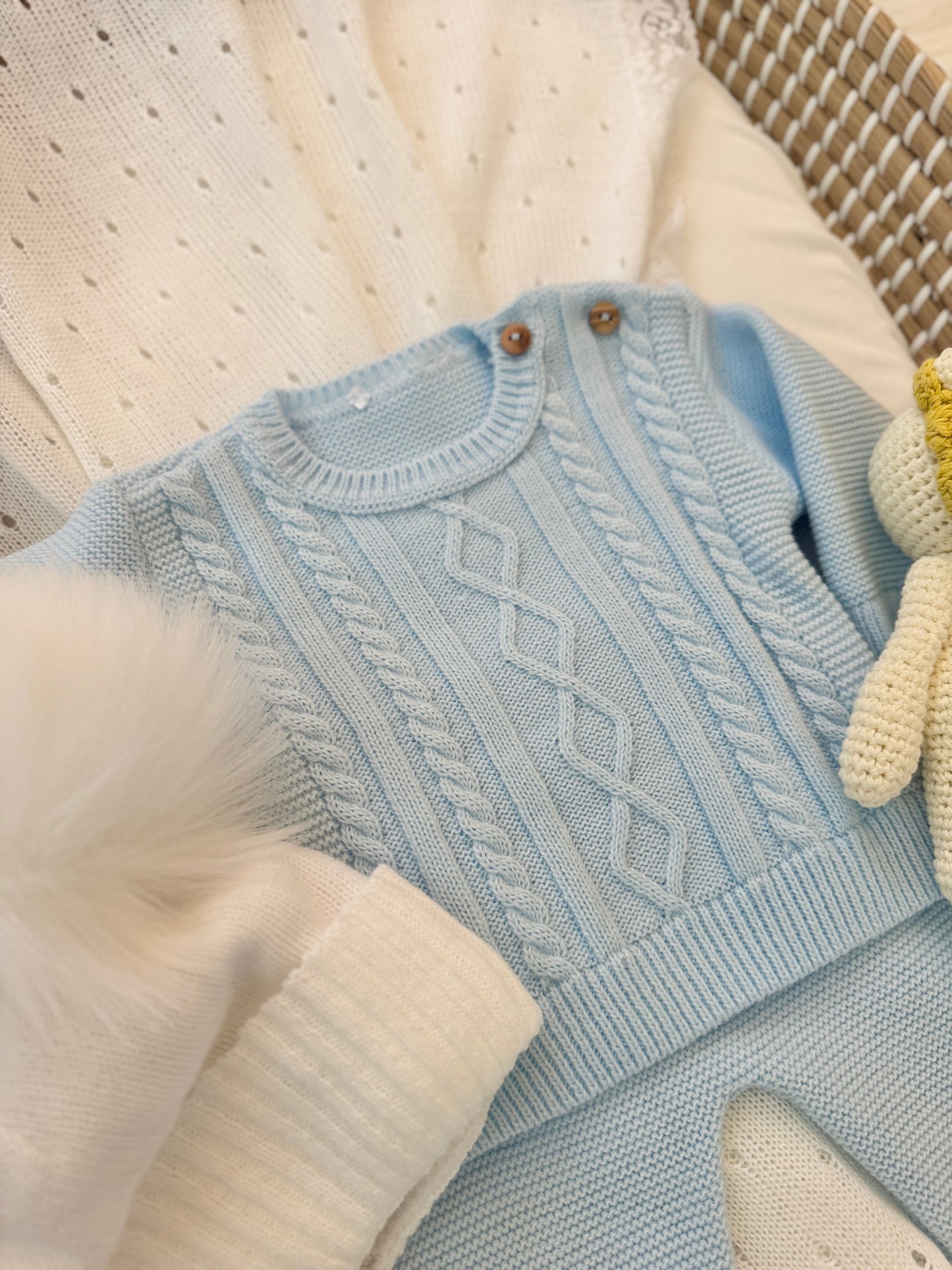 Fergus Knitted Set - Blue