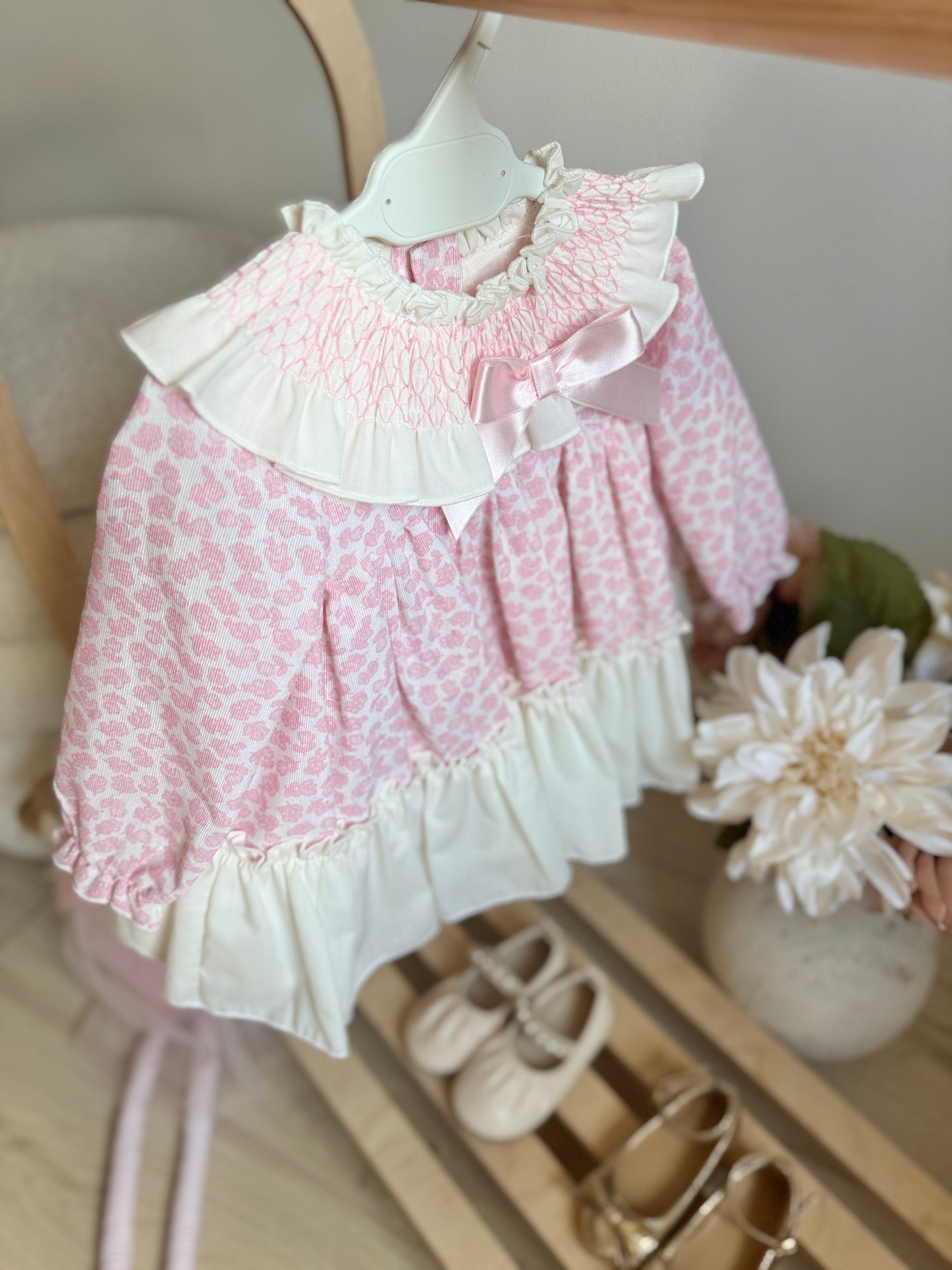 Hazel Dress - Pink & White