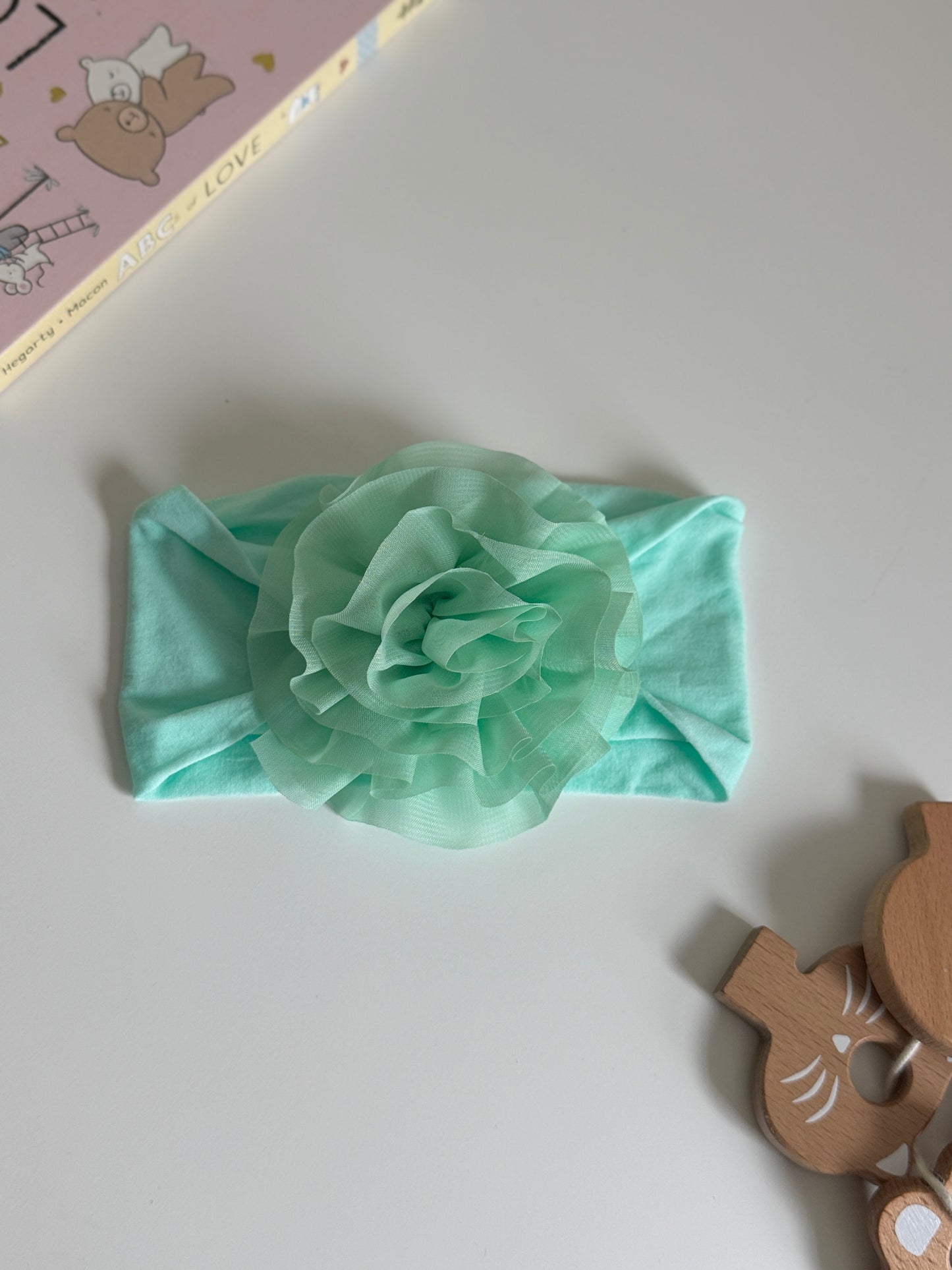 Cyan Blue - Flower Headband