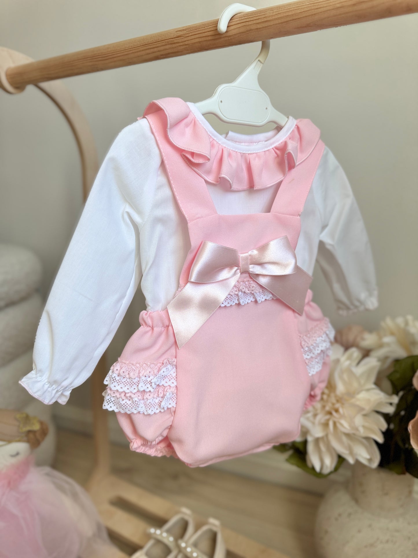 Eloise Romper - Bubble Pink/ White