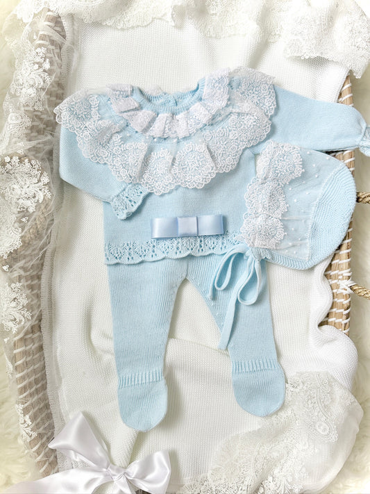 Emyr Knitted Set in Blue
