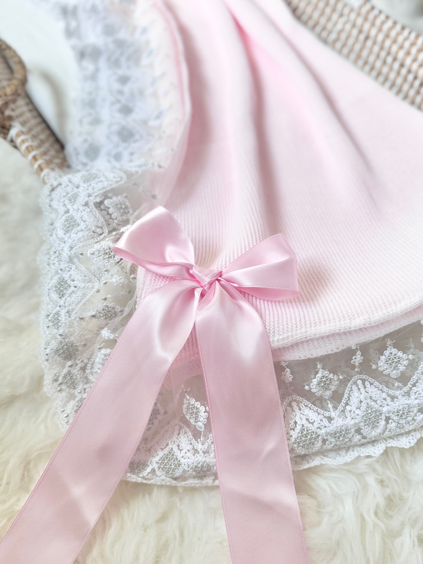 Diana Blanket - Pink & Silver