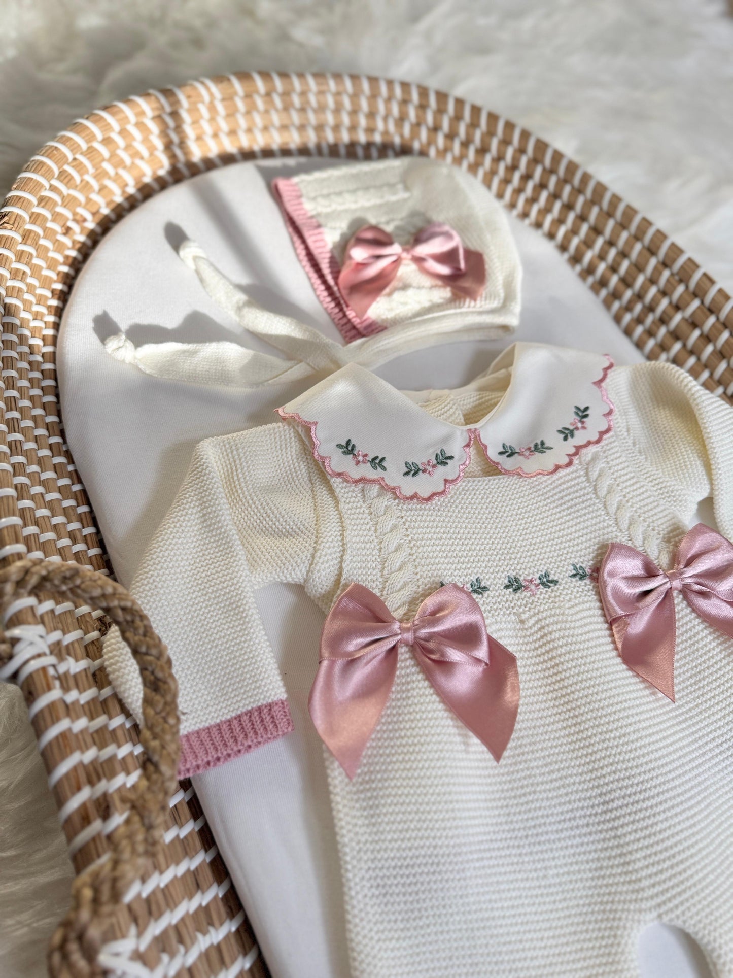 Alana Overall - White/Dusty Pink
