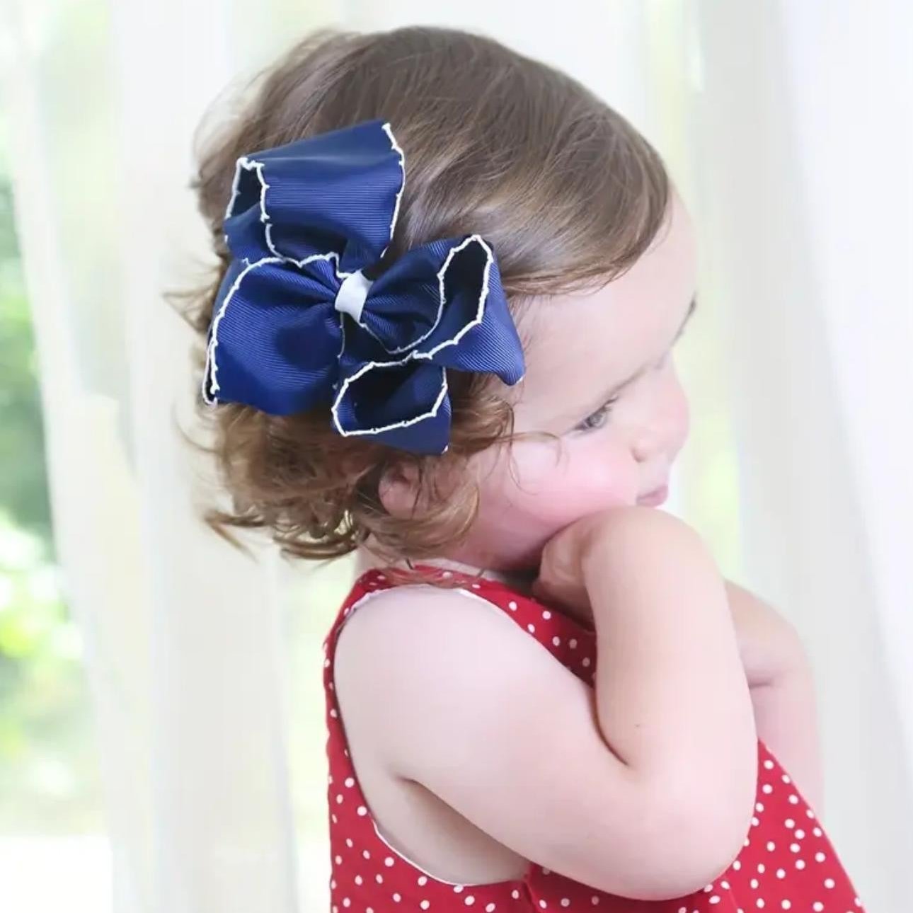 Alessia Bow Clip - Blue & Orange