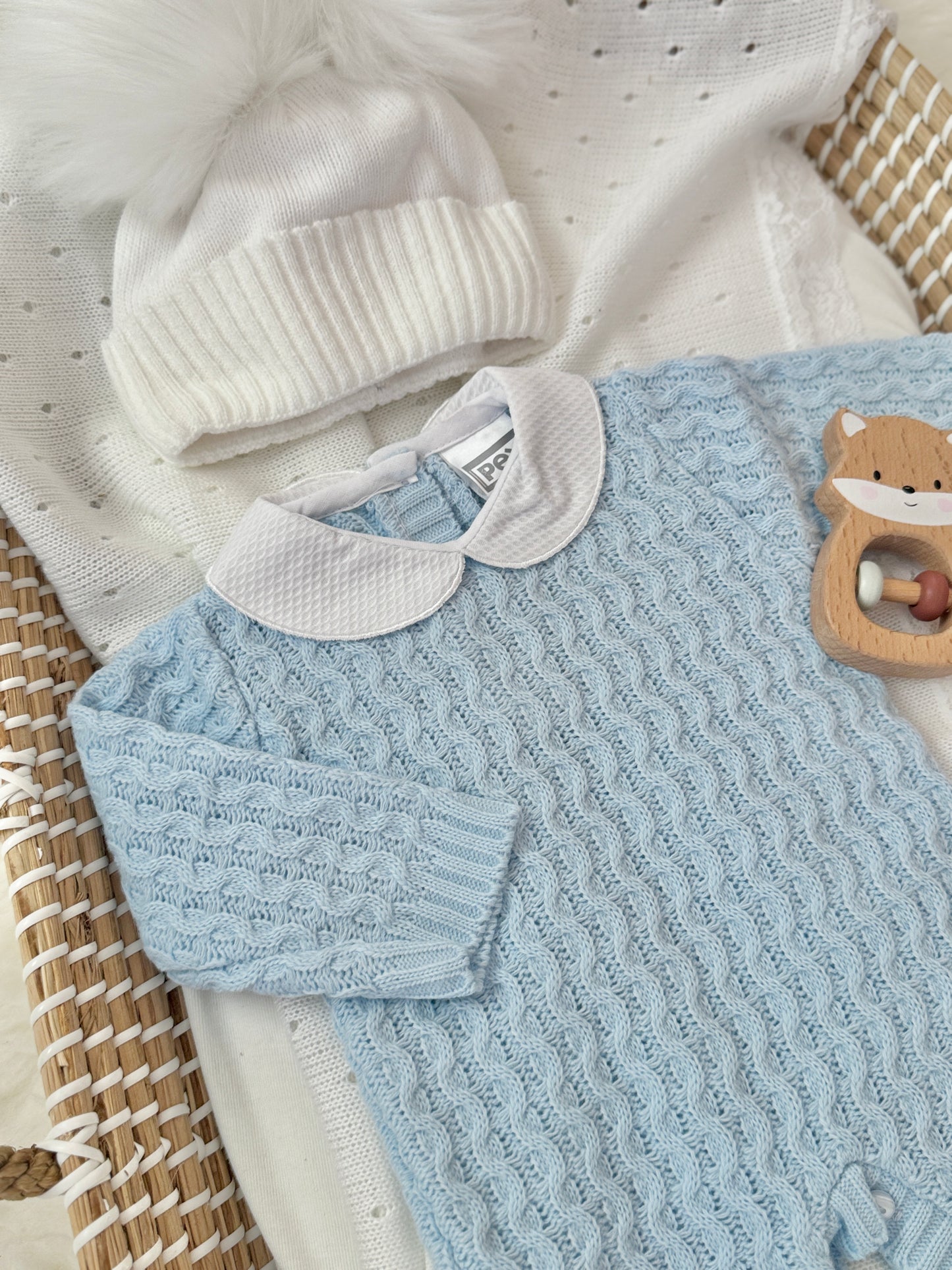 Hudson Knitted Overall - Blue