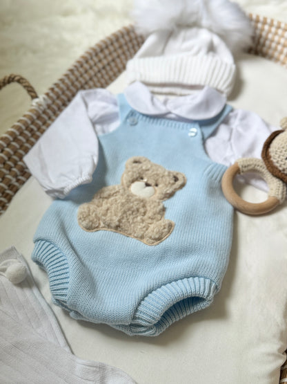 Bear Knit Overall - Blue