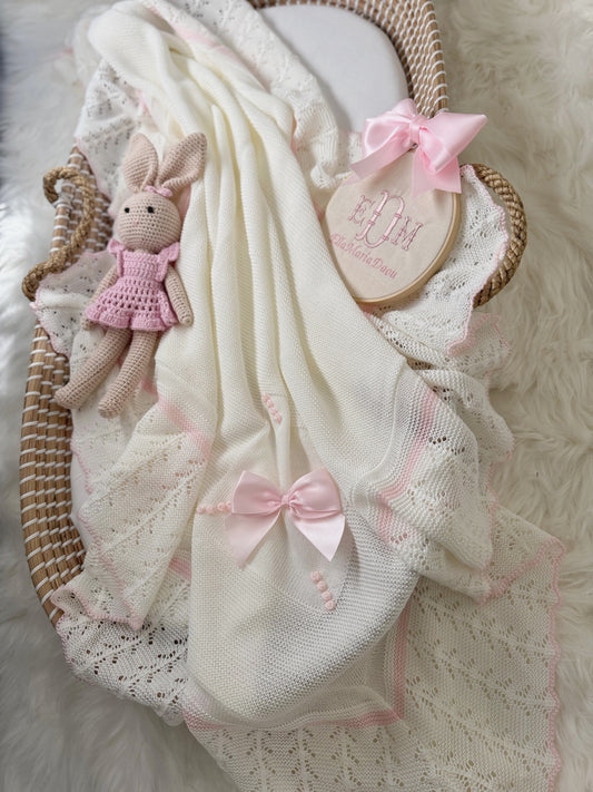 Marina Blanket - White/Pink