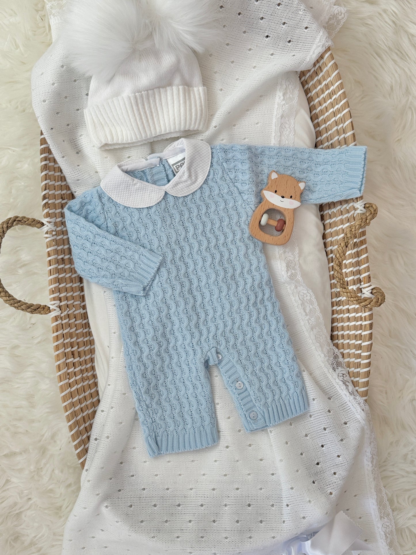 Hudson Knitted Overall - Blue
