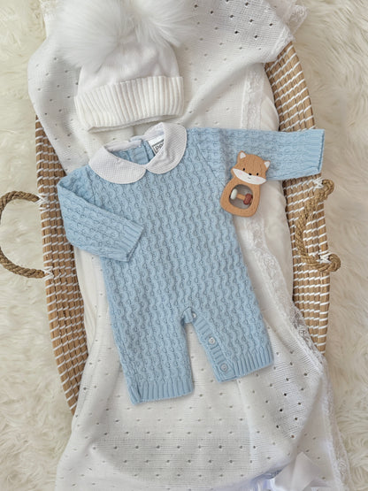 Hudson Knitted Overall - Blue