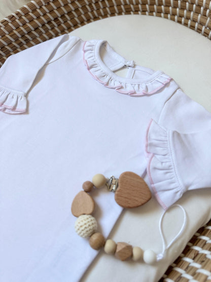 Elodie Playsuit - White & Pink