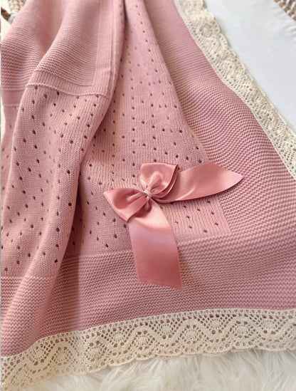Thalia Blanket - Dusty Pink/Beige