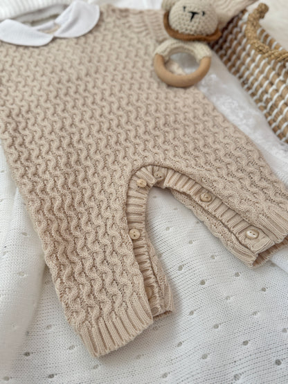 Hudson Knitted Overall - Beige