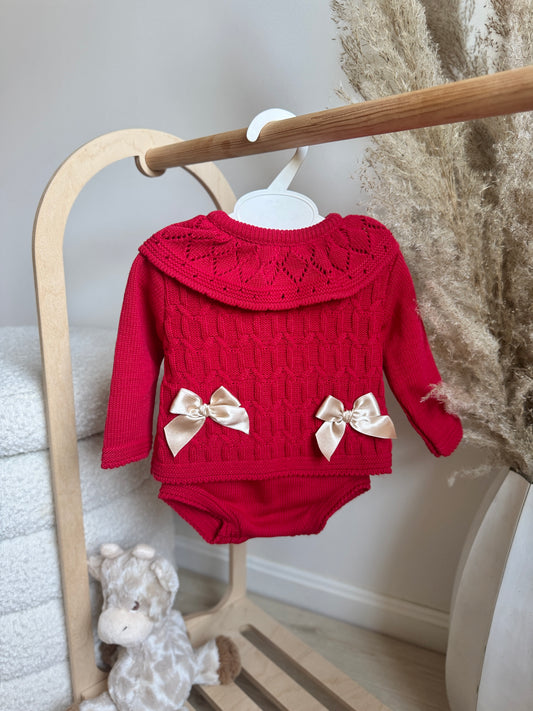 Carmen Two Piece Knit Set - Red