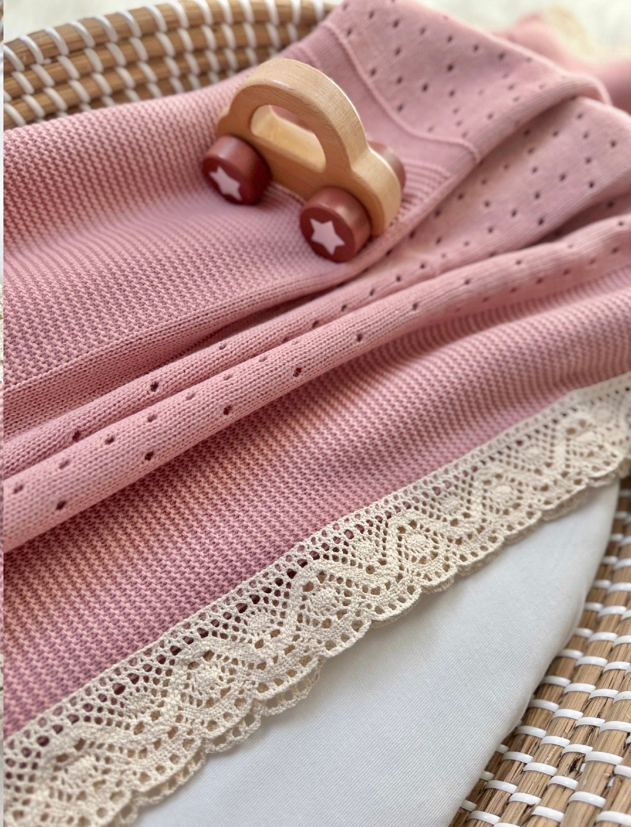 Thalia Blanket - Dusty Pink/Beige