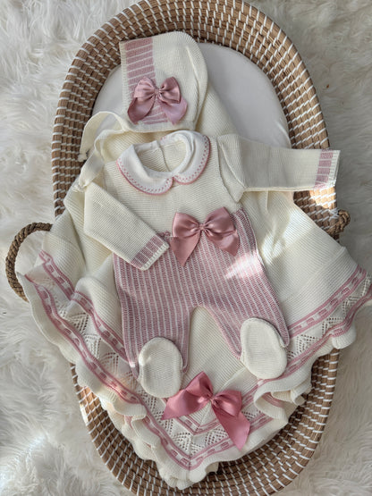 Mono Sandra - Blanco/Rosa Polvoriento