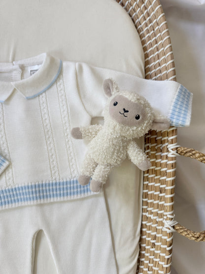 Mario Knitted Set - White/ Blue