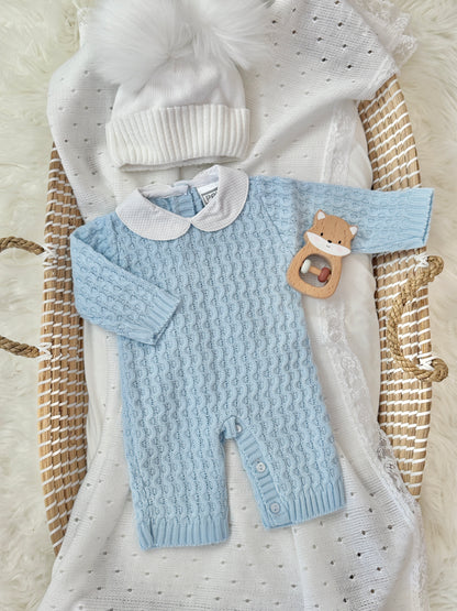 Hudson Knitted Overall - Blue