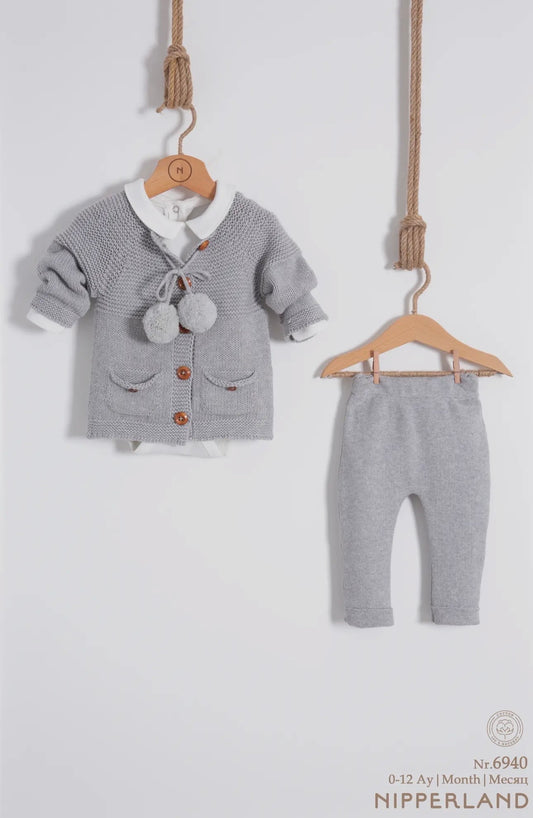 Dean Knitted Set - Grey