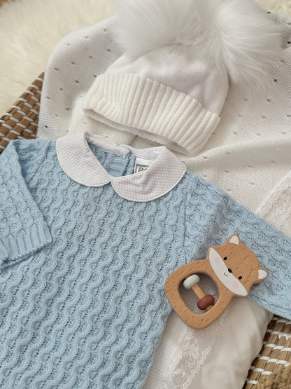 Hudson Knitted Overall - Blue