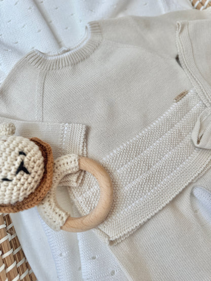 Conjunto de punto de dos piezas Claran - Beige